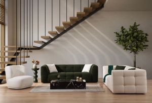 Canapea 3 locuri Cady Verde 235x100x72 cm - Img 1