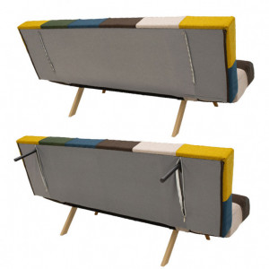 Canapea extensibila 3 locuri Freddo stofa multicolor 182x81x84 cm - Img 8