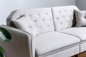 Canapea extensibila 3 locuri PWF-0179 material textil de culoare crem 202x82x83cm - Img 4