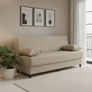 Canapea Extensibila 3 Locuri Romina, crem, 190x75x85 cm