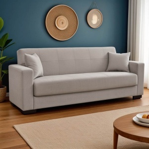 Canapea Extensibila 3 Locuri Vox, gri deschis, 214x83x82 cm
