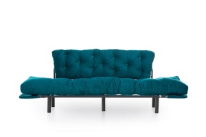 Canapea extensibilă cu 3 locuri Nitta Verde inchis 225x70 cm - Img 5