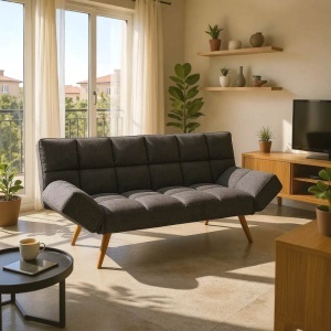 Canapea Extensibila Freddo, antracit, 3 locuri, 181x81x86 cm - Img 2