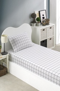 Cearsaf cu elastic si fete de perna Model Artus Grey