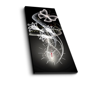 Ceas de perete decorativ din pânză 3070CS Multicolor 30x70x3 cm - Img 4