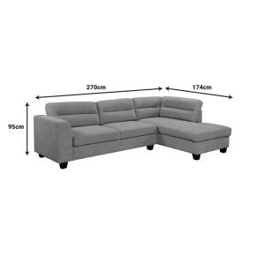 Coltar Camile, antracit, 270x174x95 cm - Img 7