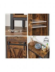 Comoda Model Allen, Maro rustic/Negru, 70x30x80 cm - Img 4