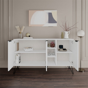 Comoda Model Clara, Alb, 142x35.5x82 cm - Img 3
