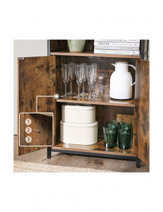 Comoda Model Elian, Maro rustic/Negru, 60x35x125 cm - Img 7