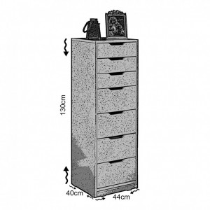 Comoda Model Flow, Alb lucios, 44x40x130 cm - Img 5