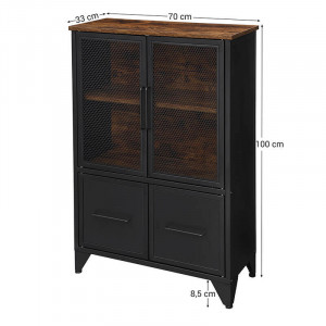 Comoda Model Gael, Maro/Negru, 70x33x100 cm - Img 7