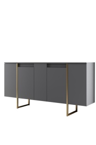 Comoda Model Luxe V1, Auriu/Nuc, 160x35x80 cm - Img 7