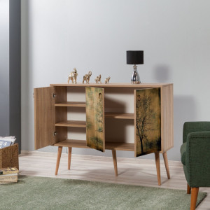 Comoda Model Mega V1, Stejar sonoma, 120x36x90 cm - Img 3