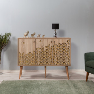 Comoda Model Mega V3, Stejar sonoma, 120x36x90 cm - Img 2