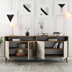 Comoda Model Milan V1, Nuc/Alb, 180x35x78.6 cm - Img 3