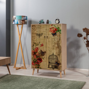 Comoda Model Multibox, Stejar sonoma, 80x36x127 cm - Img 1