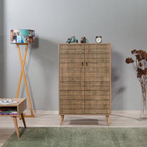 Comoda Model Multibox V2, Stejar sonoma, 80x36x127 cm - Img 3