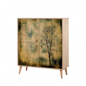 Comoda Model Multilux, Stejar sonoma, 95x36x111 cm - Img 5