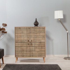 Comoda Model Multilux V4, Stejar sonoma, 95x36x111 cm - Img 2