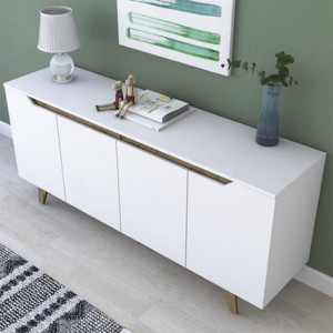 Comoda Model Rafaelo, Alb/Nuc, 180x45x78.5 cm - Img 6
