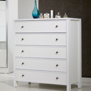 Comoda Model Rio, Alb, 100x47x110 cm - Img 2