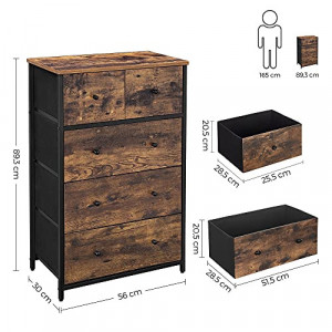 Comoda, Songmics, Negru , 56x30x93 cm - Img 4