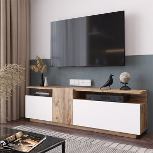 Comoda TV Elana sonoma - alb 150x29.5x46.3cm - Img 4