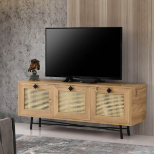 Comoda TV Salvador, Model Alcazar, 140x60x40 cm, Stejar - Img 2