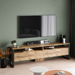 Comoda TV Salvador, Model Ansamblu, 180x56x35.5 cm, Pin atlantic