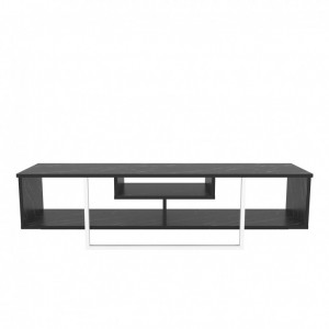 Comoda TV Salvador, Model Asal, 150x40x35.2 cm, Negru/Alb - Img 6