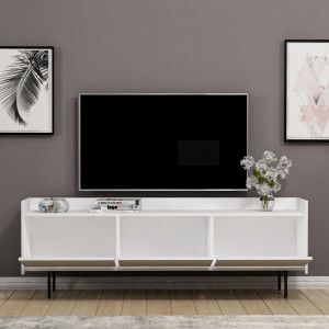 Comoda TV Salvador, Model Atlas, 183.6x63x37 cm, Alb - Img 5