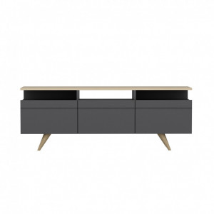Comoda TV Salvador, Model Berlin, 150x52x35 cm, Antracit - Img 6