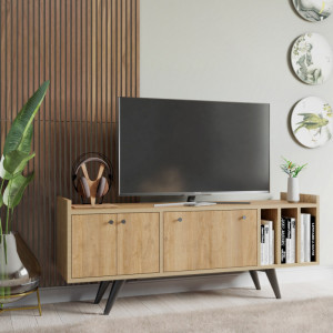 Comoda TV Salvador, Model Brukge, 150x56x40 cm, Stejar - Img 2