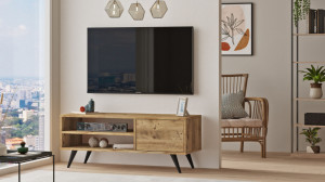 Comoda TV Salvador, Model CD1, 110x44x40 cm, Pin atlantinc - Img 3