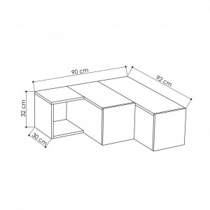 Comoda TV Salvador, Model Compact, 90x32x92 cm, Alb - Img 4