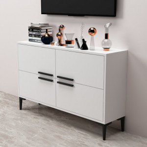 Comoda TV Salvador, Model Ctn, 120x75x30 cm, Alb - Img 3