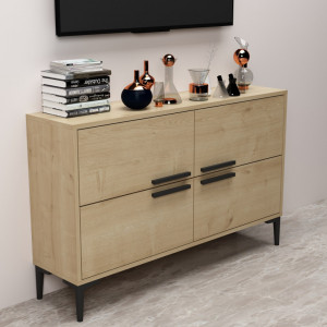 Comoda TV Salvador, Model Ctn, 120x75x30 cm, Stejar safir - Img 2