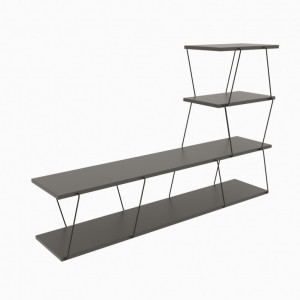 Comoda TV Salvador, Model Ilgaz, 150x93x30 cm, Antracit - Img 2