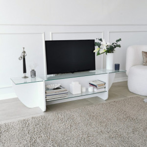 Comoda TV Salvador, Model Lily, 158x40x35 cm, Alb - Img 3