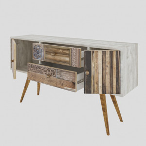 Comoda TV Salvador, Model Odense, 122x65x35 cm, Multicolor - Img 3