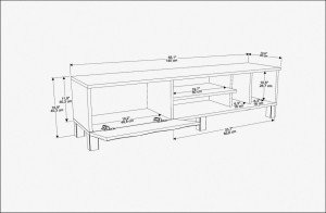 Comoda TV Salvador, Model Olyo, 140x40.3x35 cm, Nuc/Alb - Img 6