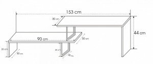 Comoda TV Salvador, Model Ovit, 153x44x30 cm, Pin - Img 7