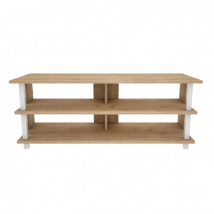 Comoda TV Salvador, Model Pueblo, 120x47.4x44.6 cm, Alb/Stejar - Img 5