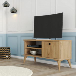 Comoda TV Salvador, Model Retro1552, 90x44.6x29.5 cm, Stejar - Img 1
