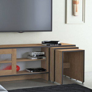 Comoda TV Salvador, Model Revival, 150x54x42 cm, Stejar - Img 3
