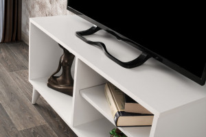 Comoda TV Salvador, Model Zisino, 100x54x35 cm, Alb - Img 3
