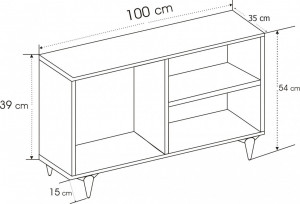 Comoda TV Salvador, Model Zisino, 100x54x35 cm, Pin - Img 4