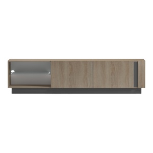Comoda TV Vario, cu iluminare LED, Sonoma/Antracit, 185,6 x 35 x 45 cm - Img 6