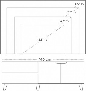 Comoda TV Vasagle, Model Burton, 140x40x45 cm, Maro Rustic - Img 8