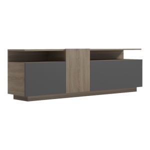 Comodă TV Vendora, antracit/sonoma, 150x29.5x46.3 cm - Img 3